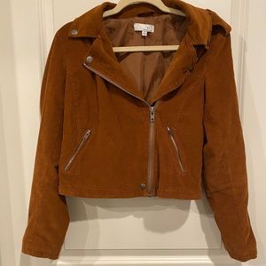 Like new: Corduroy moto jacket copper color